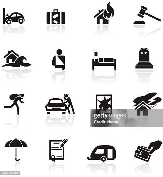 insurance icon set - thief stock illustrations