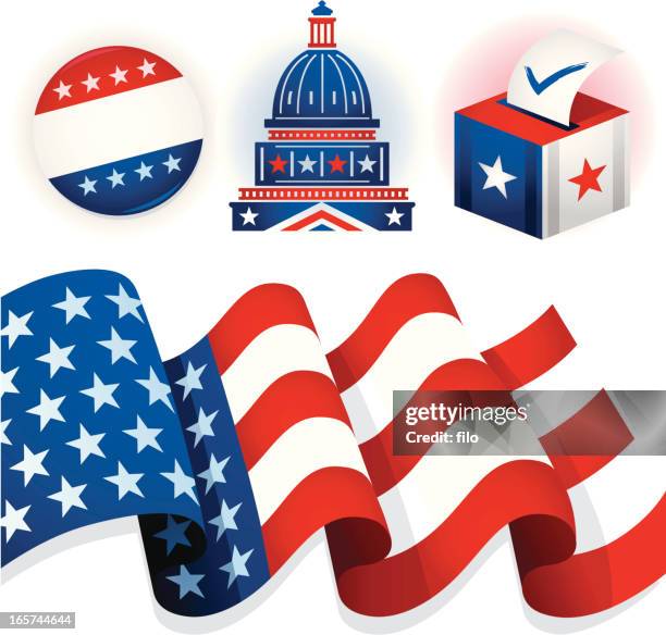 political elements - capitol dome stock illustrations