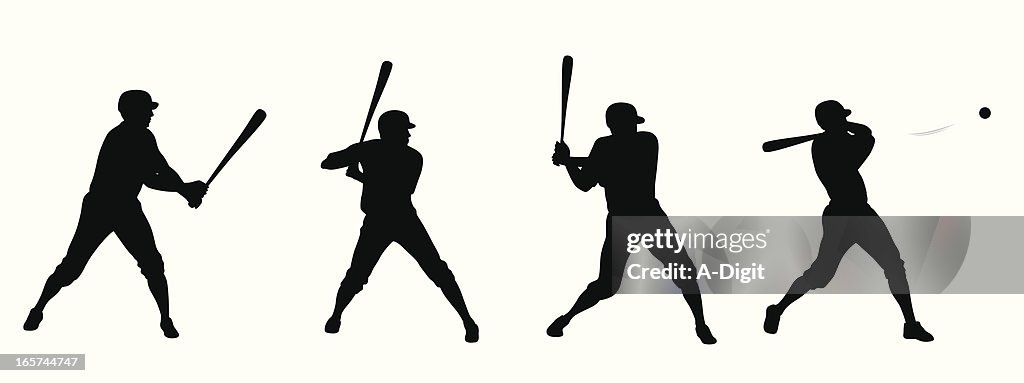 Baseball Swing Vector Silhouette