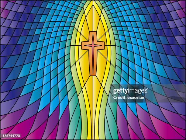 holy cross stained glass - resurrection religion 幅插畫檔、美工圖案、卡通及圖標