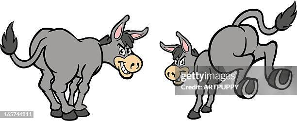 cartoon donkeys - donkey stock illustrations