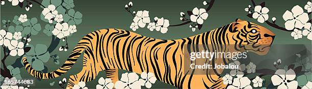 tiger zen - feng shui stock illustrations