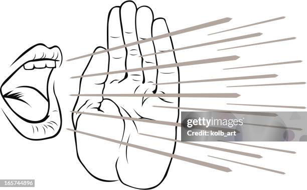 shouting mouth 2 - human tongue stock illustrations