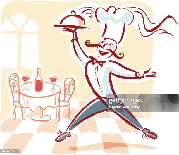 gourmet chef - italian restaurant stock illustrations