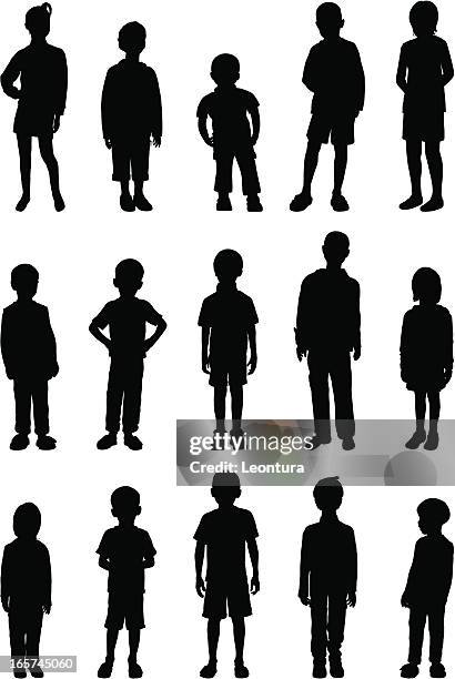 children - child standing silhouette stock illustrations