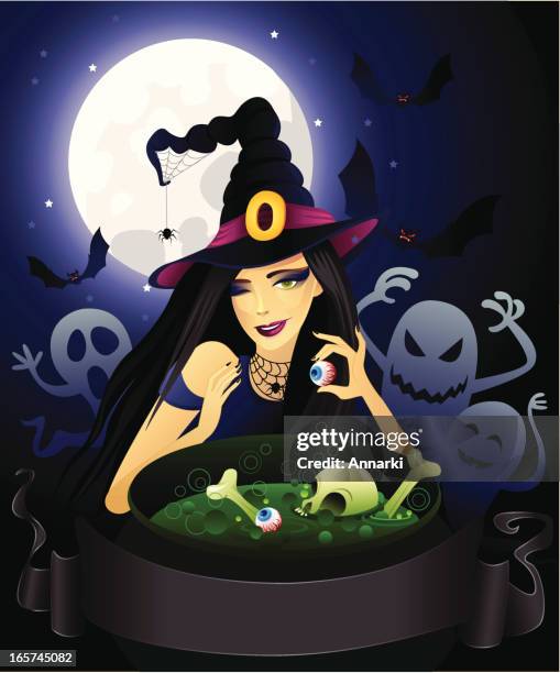 witch's recipe! - witches cauldron stock illustrations