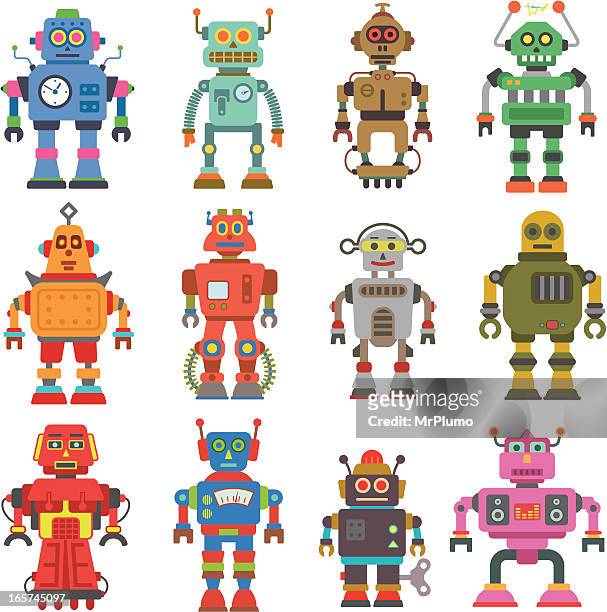 robot set - robot stock illustrations