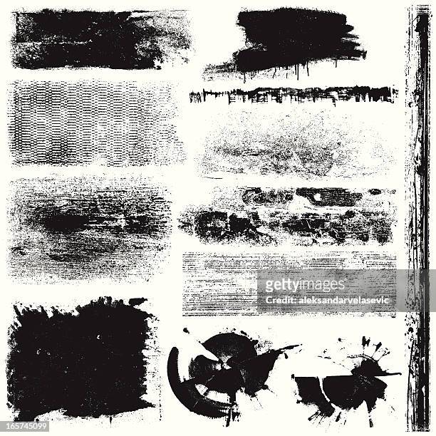 grunge strukturierte muster in schwarz und weiß - zerkratzt stock-grafiken, -clipart, -cartoons und -symbole