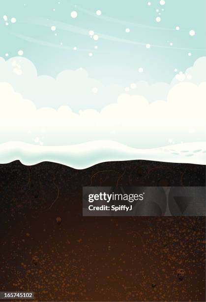 a seasonal background of winter - soil cross section stock illustrations