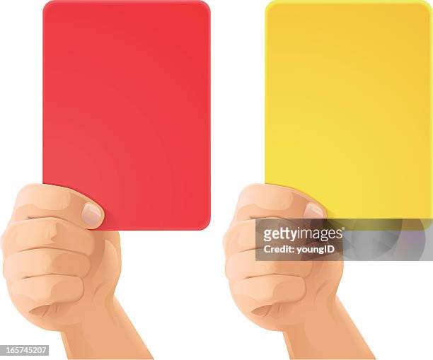 red & yellow cards - red card stock illustrations