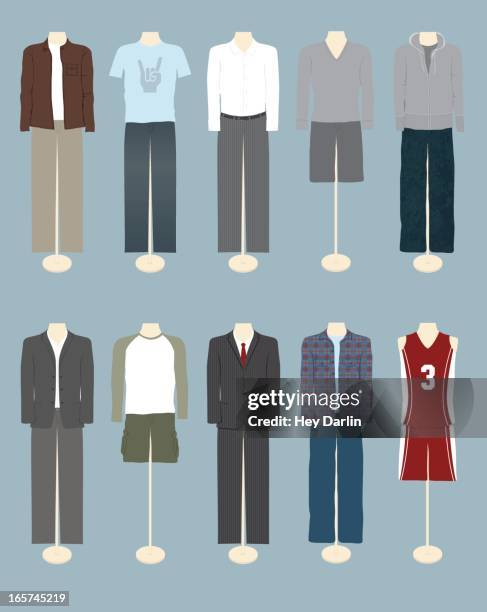 stockillustraties, clipart, cartoons en iconen met men's clothing - jak jas