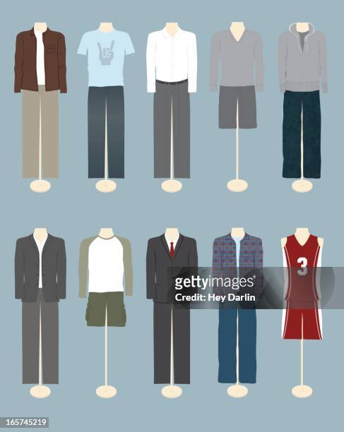 men's clothing - clothes shopping stock illustrations