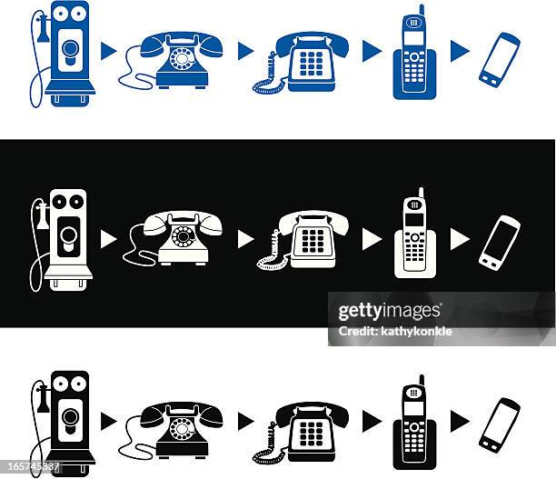 ilustraciones, imágenes clip art, dibujos animados e iconos de stock de evolución de teléfono - evolution history