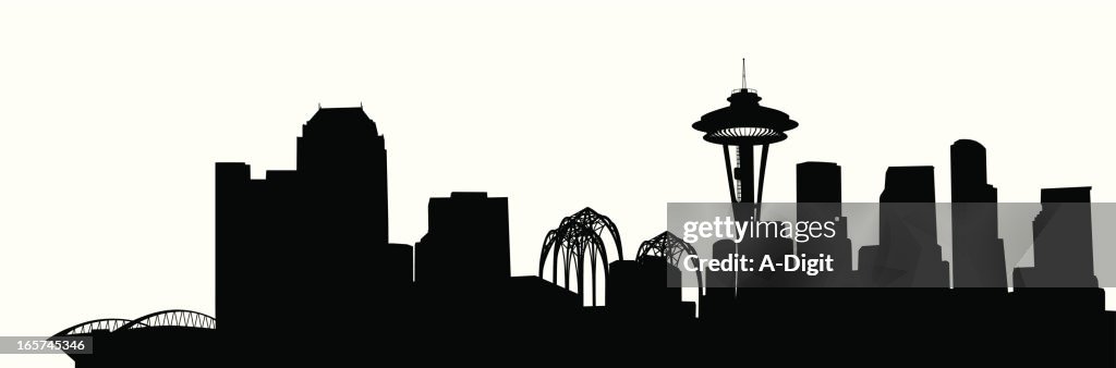 Seattle Skyline Vector Silhouette