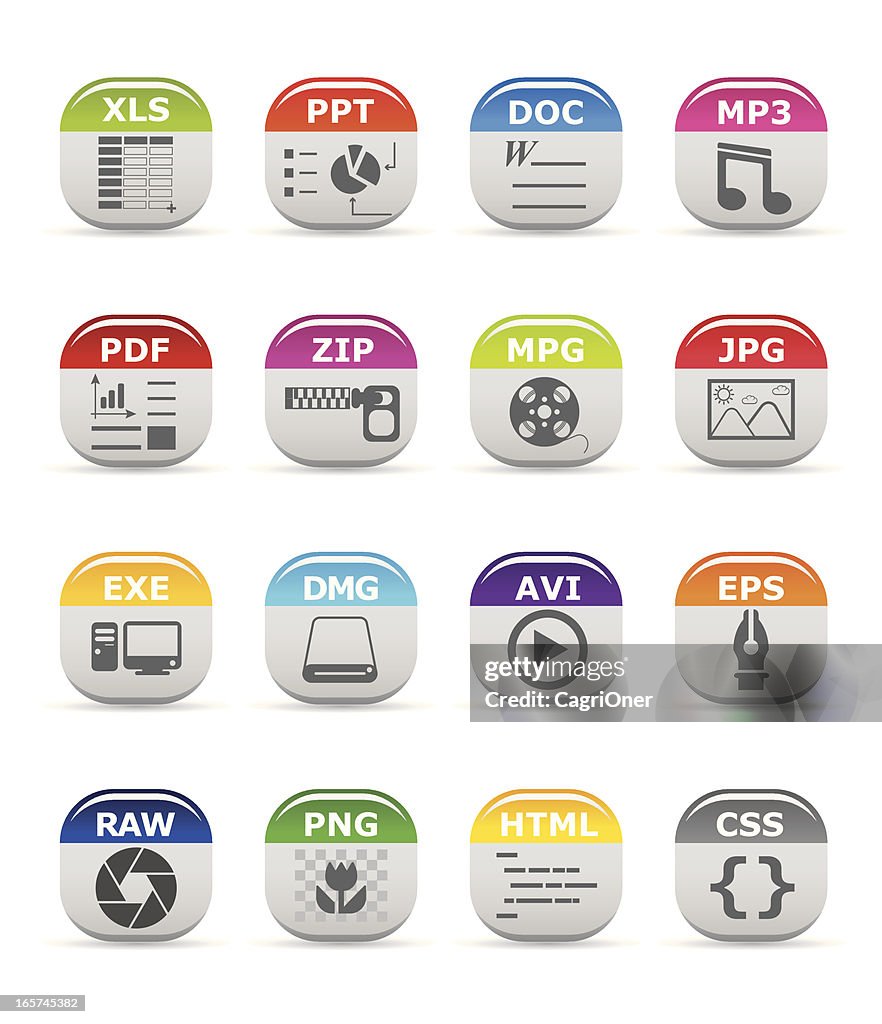 Common File Type Icon File Type Icon Set General High-Res Vector Graphic - Getty Images