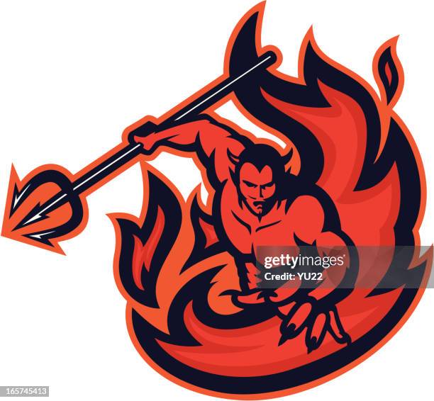 devil on fire - devil stock illustrations