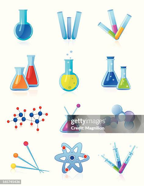 ilustraciones, imágenes clip art, dibujos animados e iconos de stock de bioquímica 2 - matraz