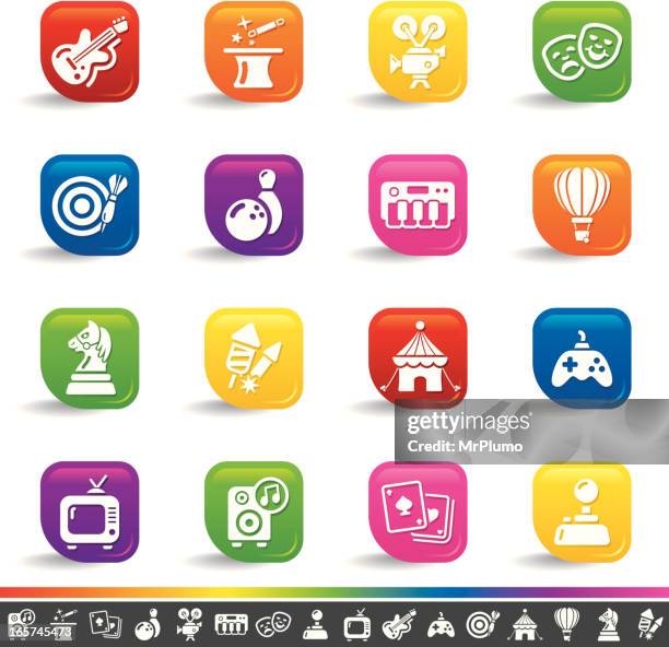 entertainment icons | rainbow series - electric piano stock illustrations