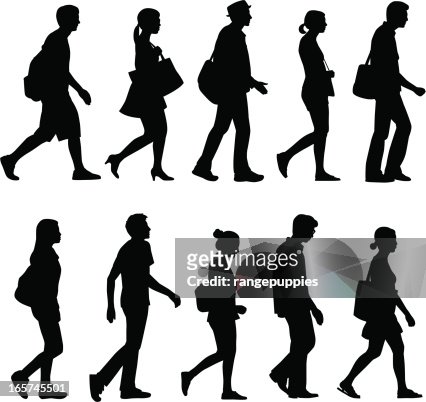 267 Ilustraciones de Mujer Caminando De Perfil - Getty Images