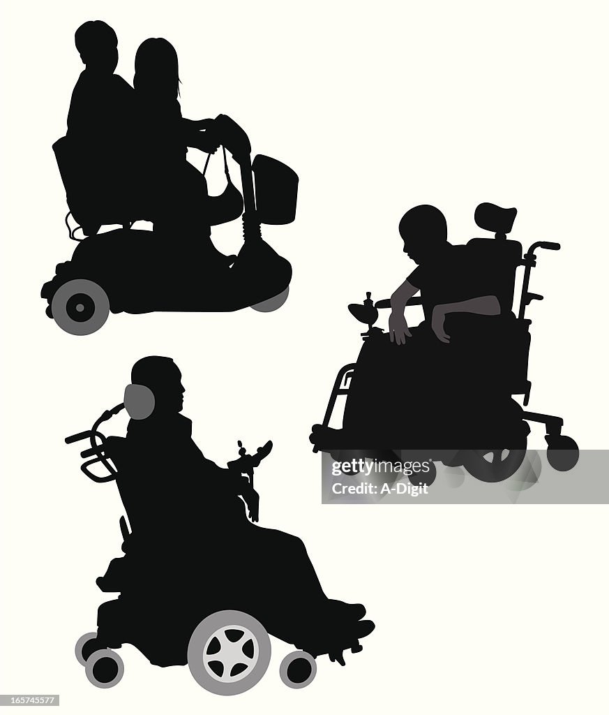 Wheelchairs Vector Silhouette