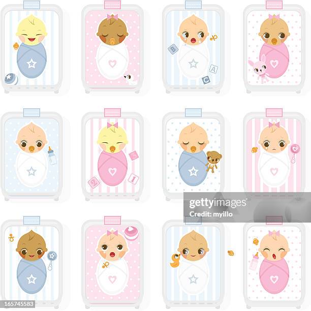 umstandsmode – kinderzimmer, hospital. neugeborenes baby - baby blanket stock-grafiken, -clipart, -cartoons und -symbole