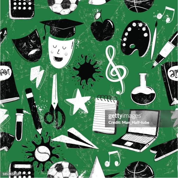 seamless education texture - continuous-learning-icon stock illustrations