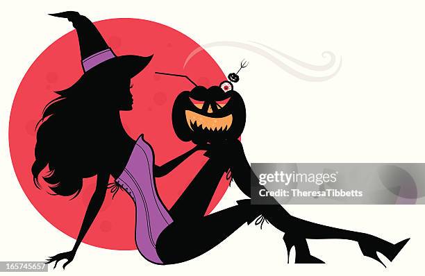 witch's brew - small pumpkins stock illustrations