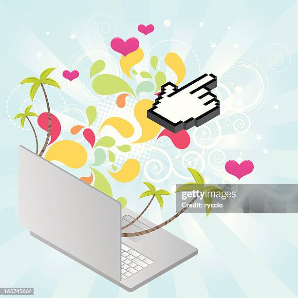 graphics coming out from a laptop - bitmap pattern stock illustrations