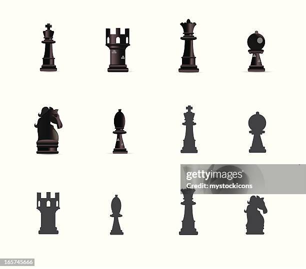 chess icons - queen chess piece stock illustrations