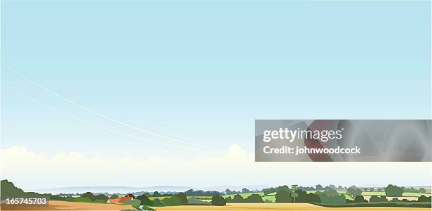 panoramic landscape - england landscape stock illustrations