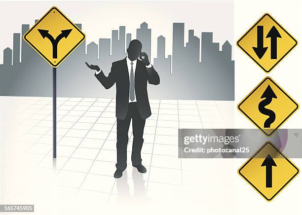 two different ways - going separate ways stock illustrations