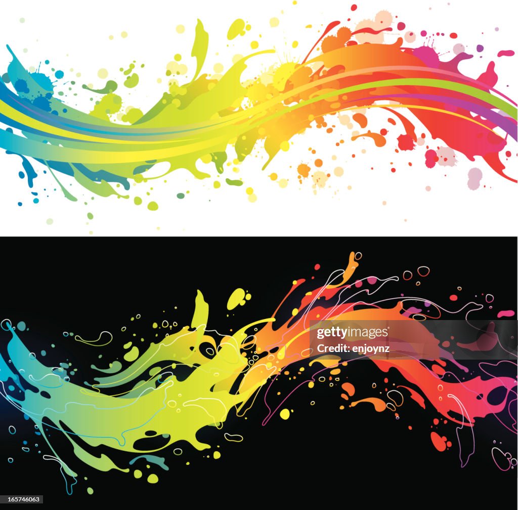 Vibrant rainbow splash backgrounds
