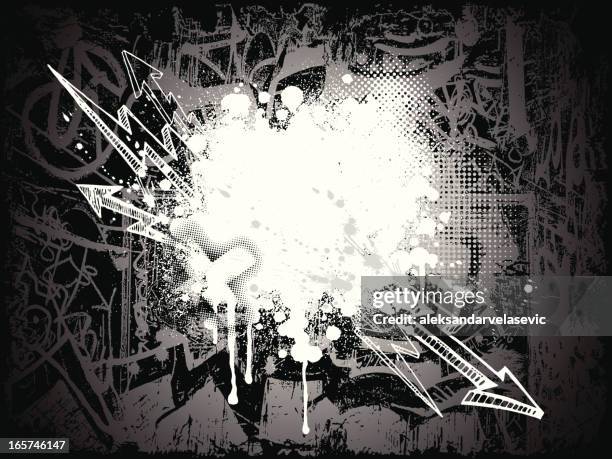 bildbanksillustrationer, clip art samt tecknat material och ikoner med graffiti background - hip hop