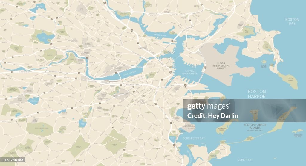 Boston A Map Boston Map High-Res Vector Graphic - Getty Images