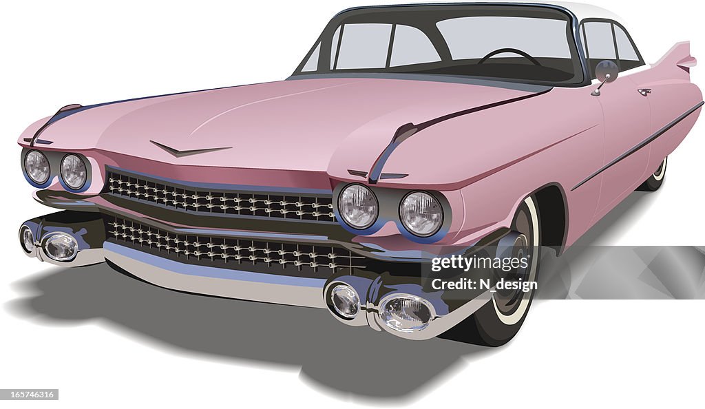 Vector Pink Cadillac