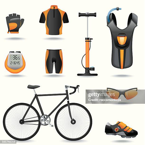 ilustrações, clipart, desenhos animados e ícones de conjunto de ícones, bicicleta - pedal pumping