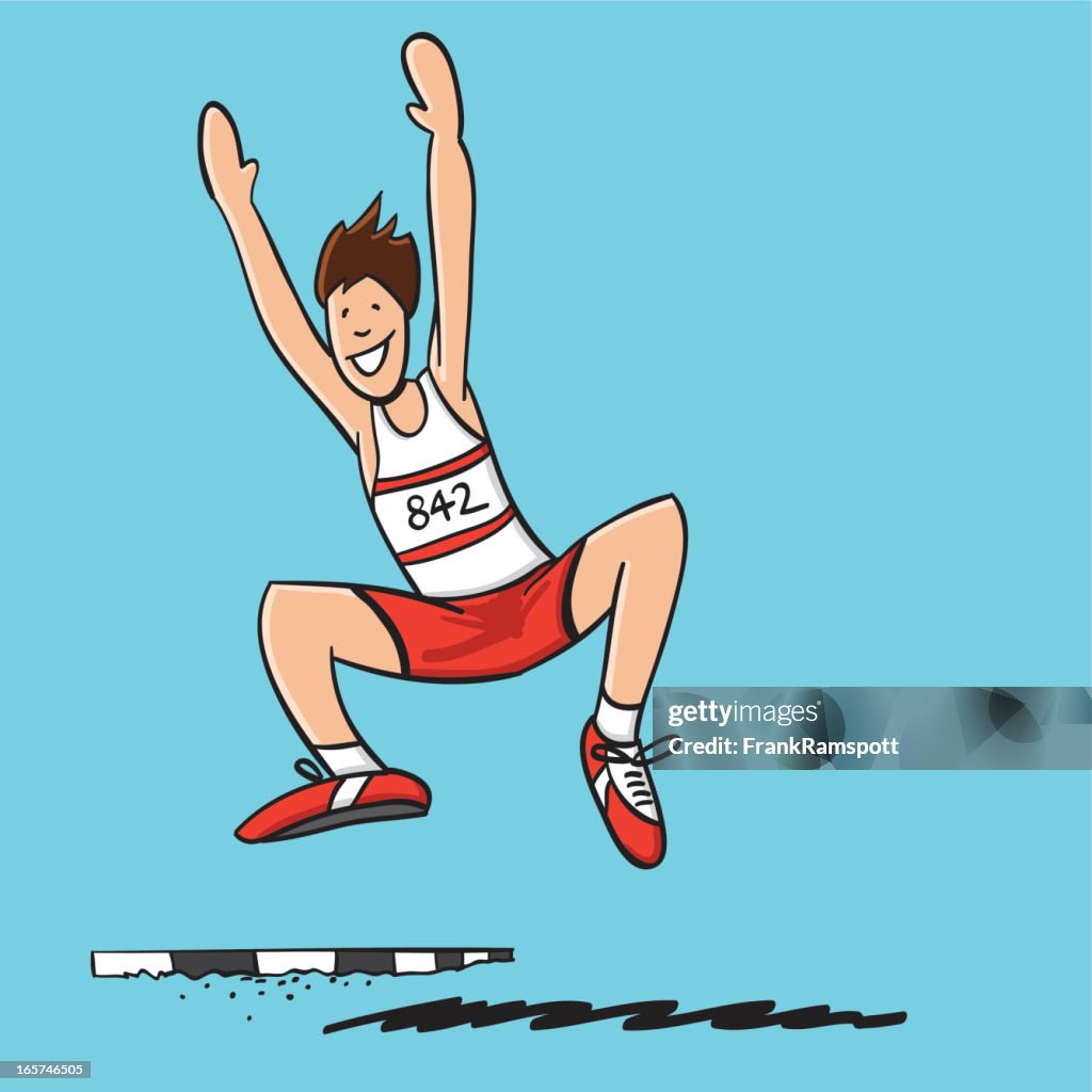 Long Distance Jump Drawing Long Jump Athlete High-Res Vector Graphic - Getty Images