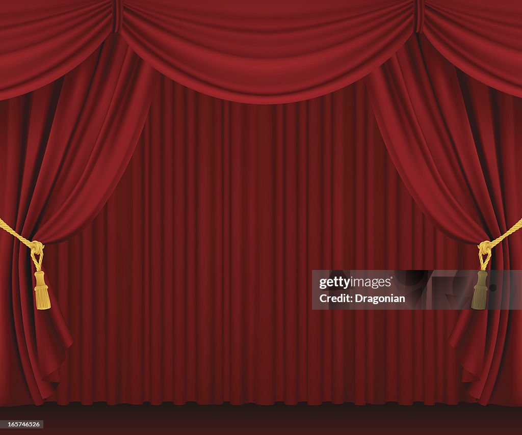 Red curtains. Gradient Mesh Version.