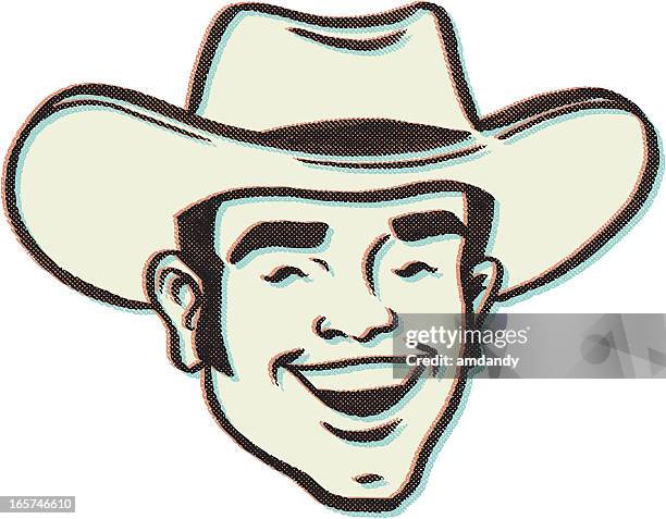retro cow boy - cowboy stock illustrations