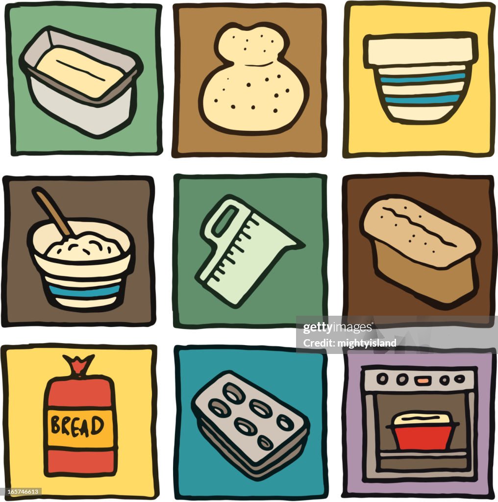 Baking icon doodles
