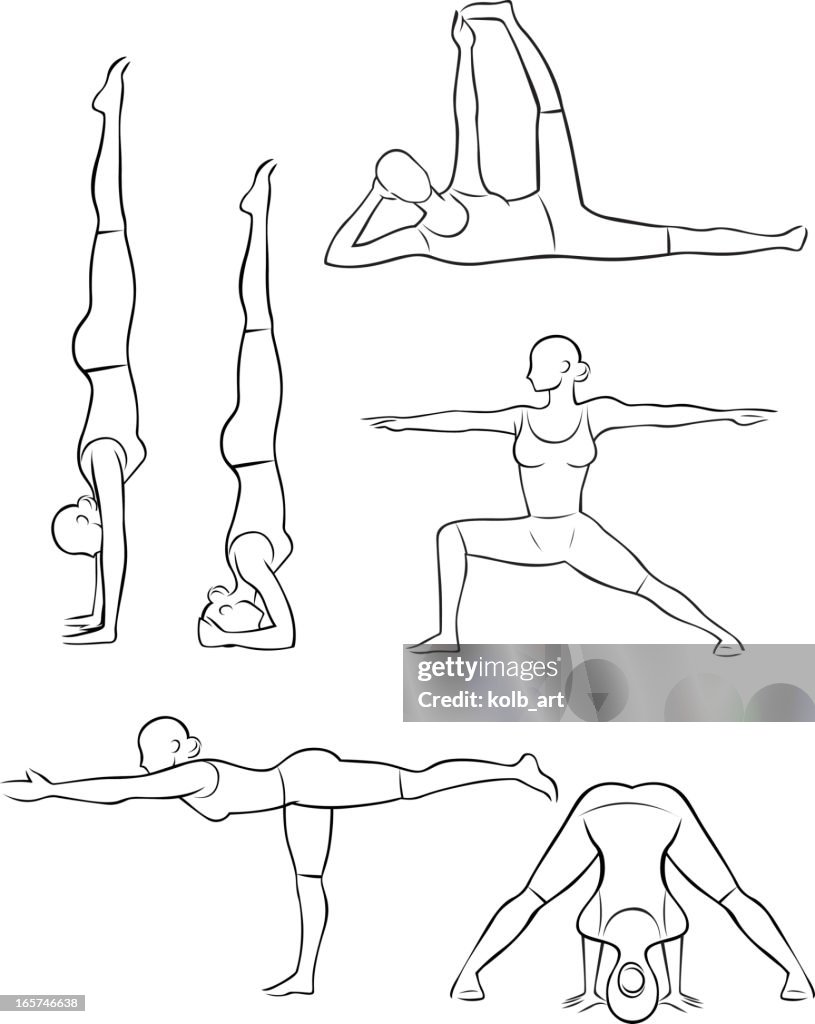 Stylized yoga illustrations - Standing 5