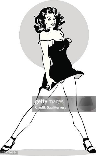 retro pin-up-mädchen - pin up girl stock-grafiken, -clipart, -cartoons und -symbole