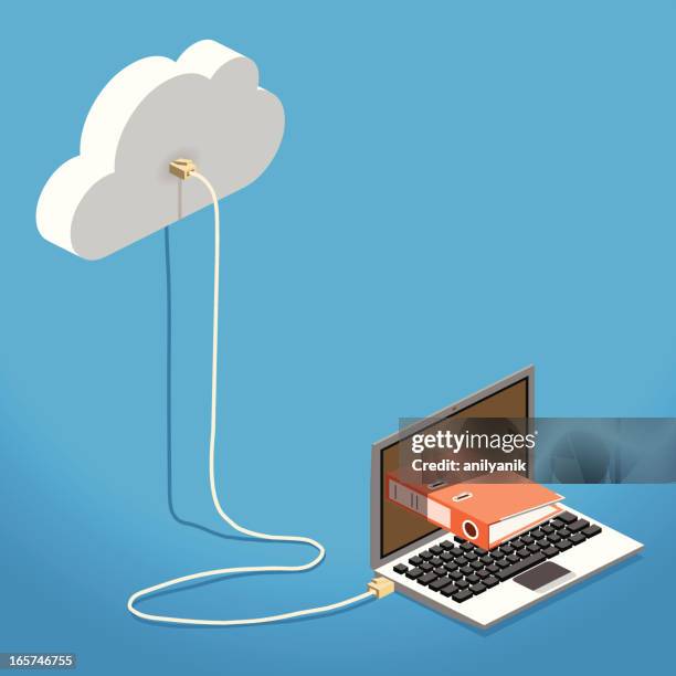 cloud computing - mensch und maschine stock-grafiken, -clipart, -cartoons und -symbole