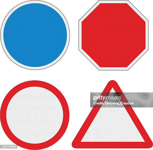 blank road signs with reflection detail - reflective surface stock illustrations