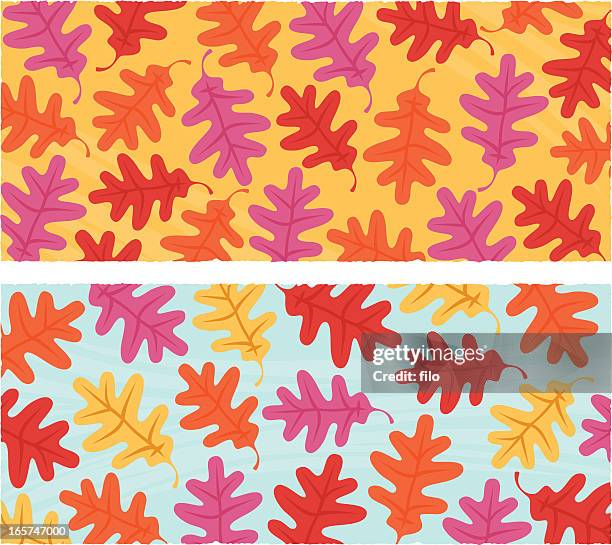 windy fall backgrounds - oak leaf vector stock illustrations