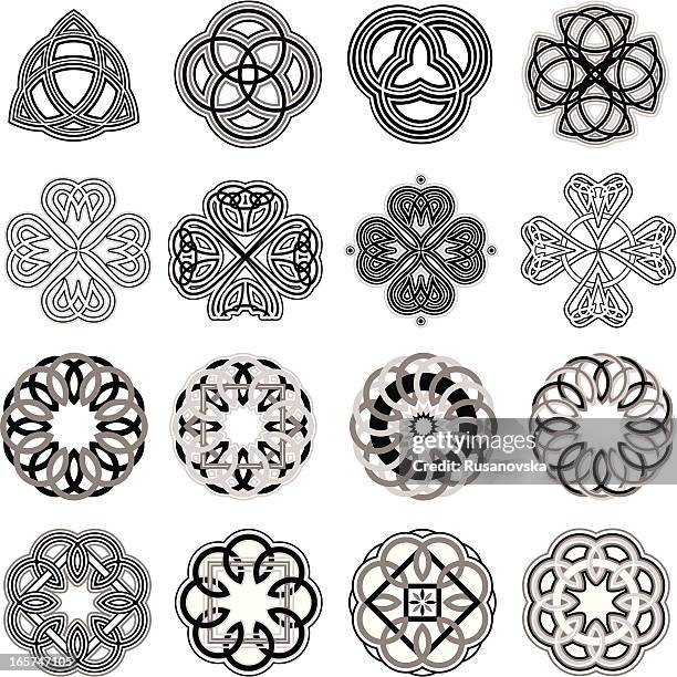 stockillustraties, clipart, cartoons en iconen met celtic knots - celtic symbols