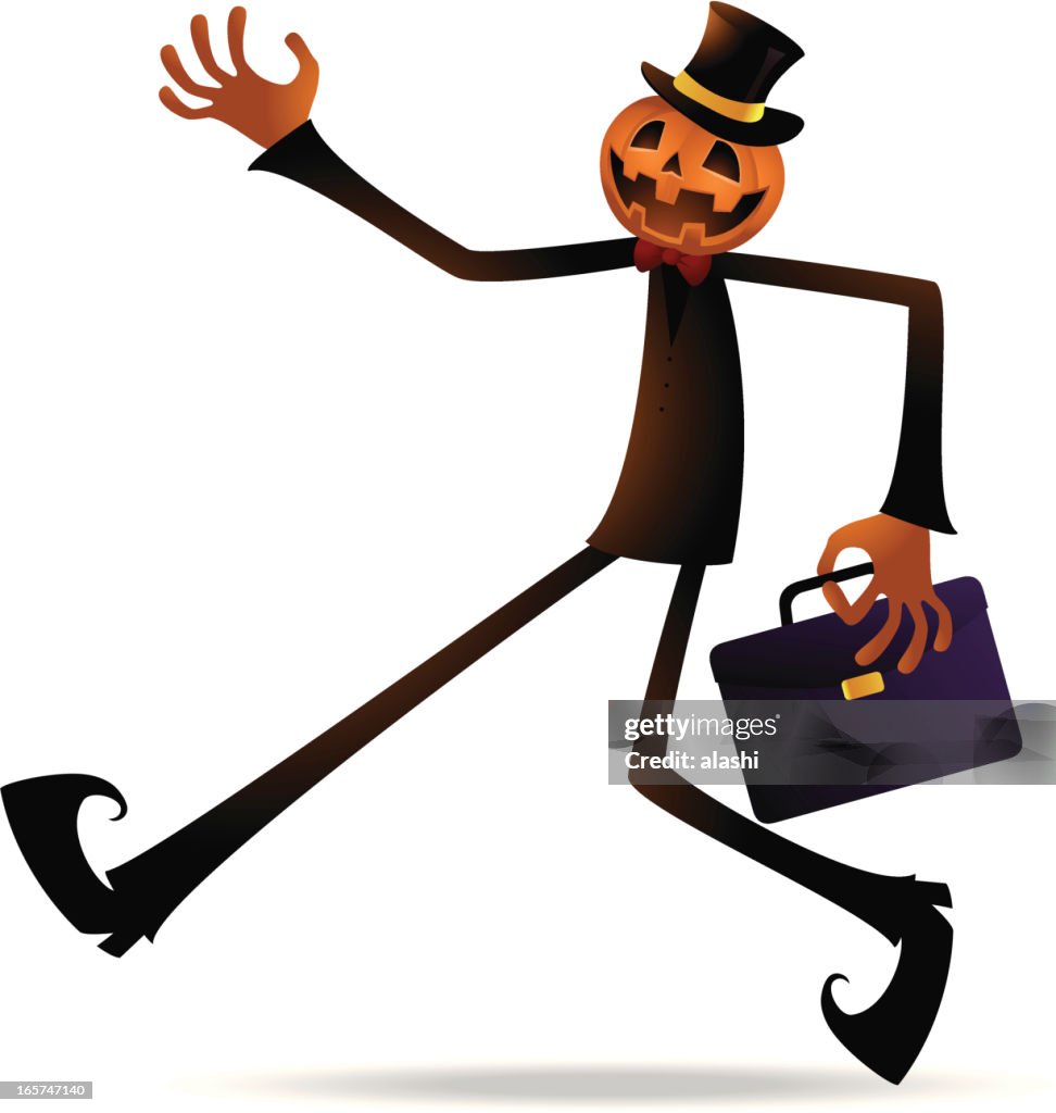 De Abóbora Lanterna de Halloween assustador segurando Pasta executiva
