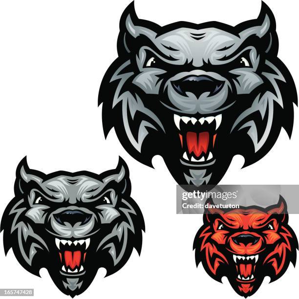 wolf head howl - mascot vector stock illustrations