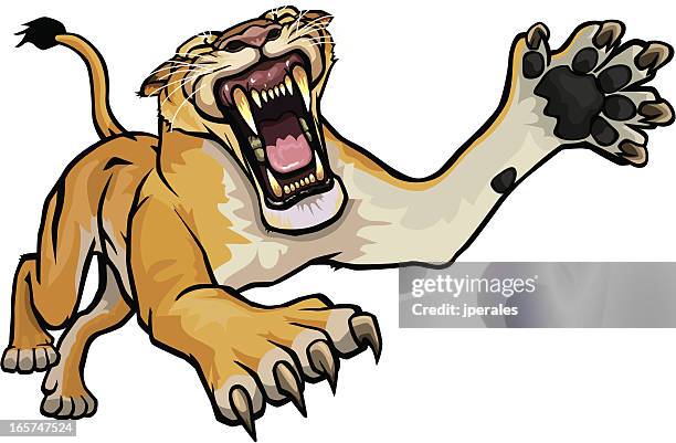 illustrations, cliparts, dessins animés et icônes de lion attaque - griffes ou pinces