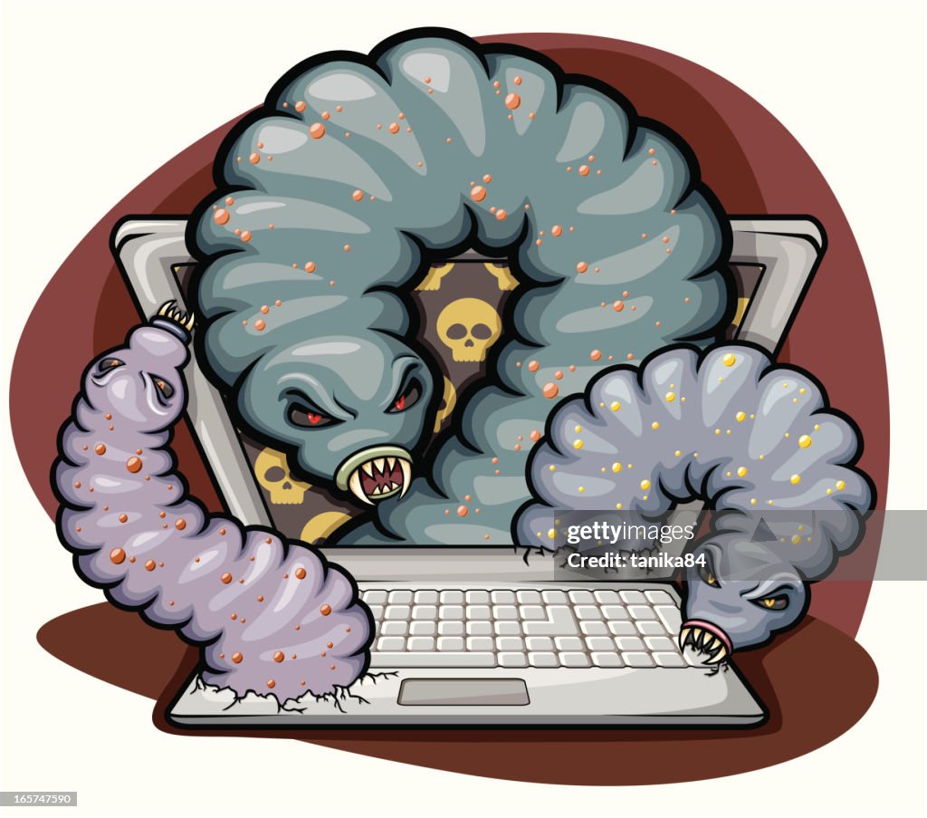 Biologically Infected Computer Badly Infected Computer High-Res Vector Graphic - Getty Images